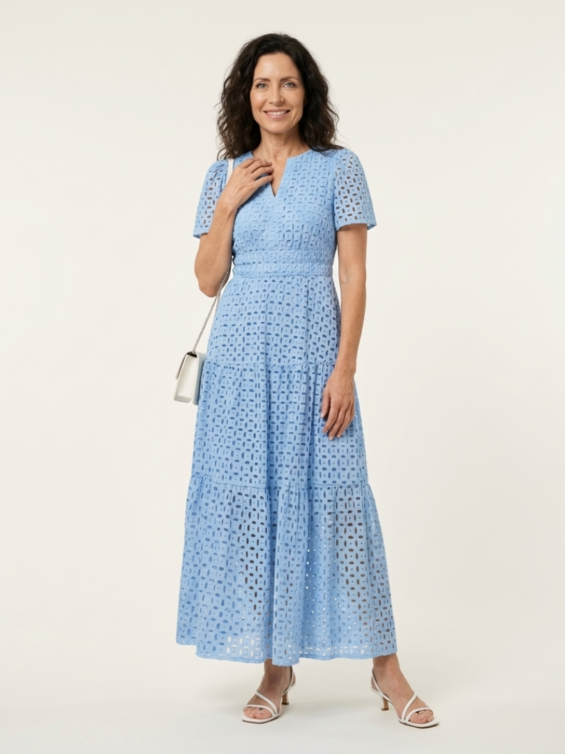 Vestido midi de manga corta Brielle