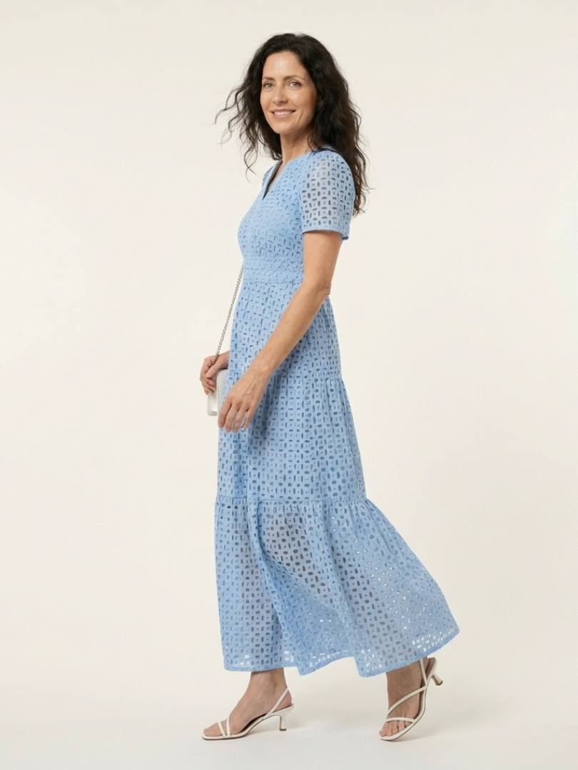 Vestido midi de manga corta Brielle