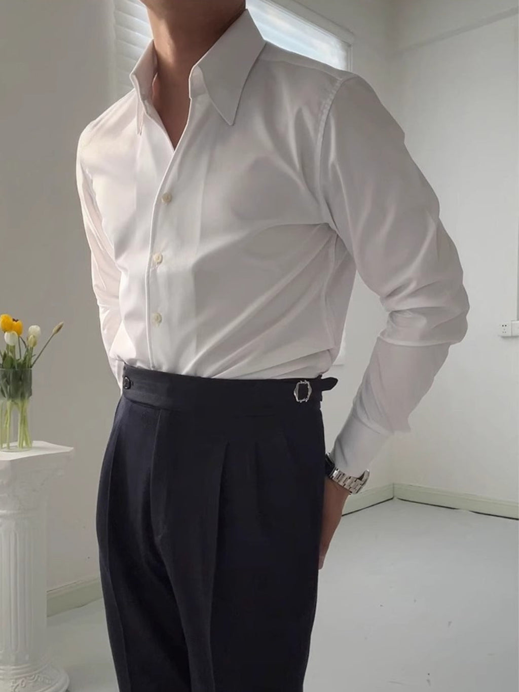 Christine | Camisa de Bambú con Cuello en V para Hombre