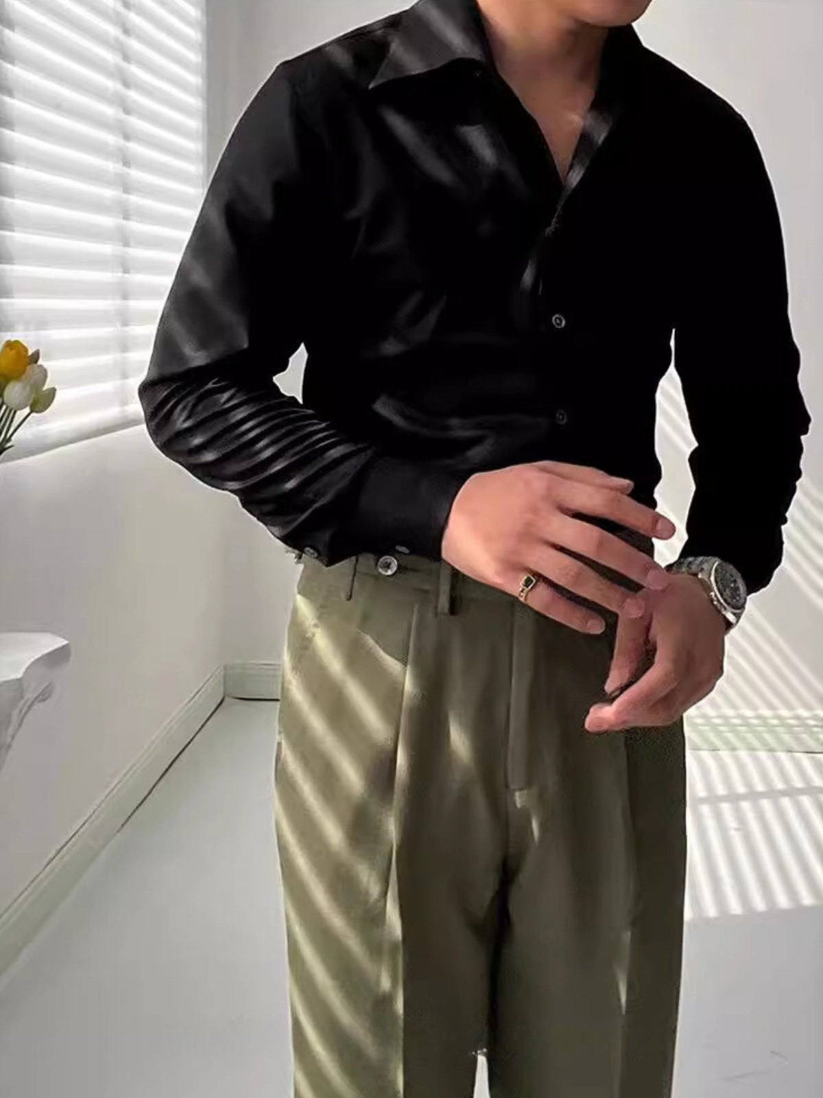 Christine | Camisa de Bambú con Cuello en V para Hombre
