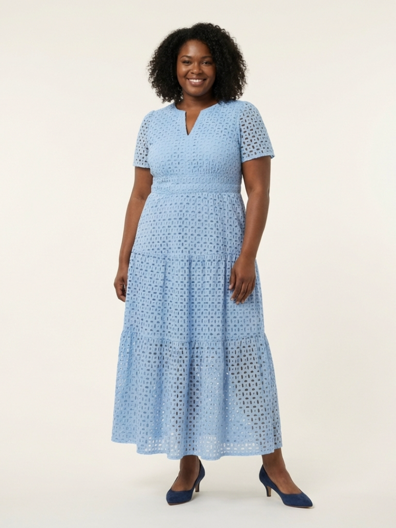 Vestido midi de manga corta Brielle
