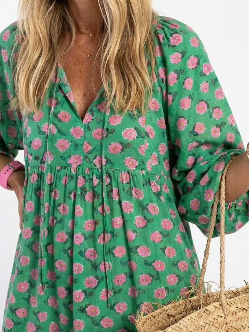 Vestido midi con estampado floral Fiora