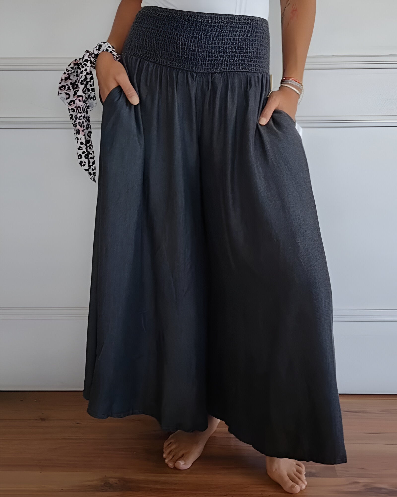 Christine | Pantalón Amplio con Cintura Fruncida