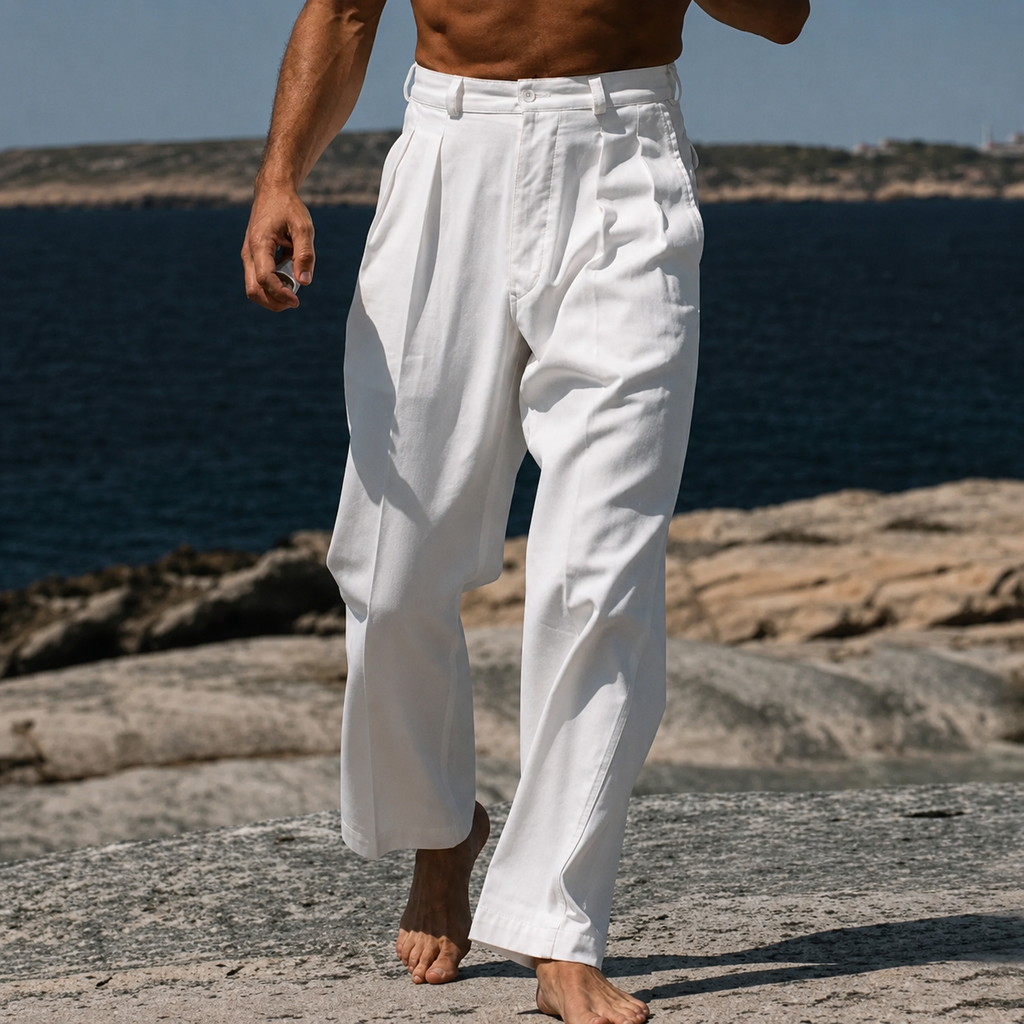 Christine | Pantalones de Lino Pierna Ancha