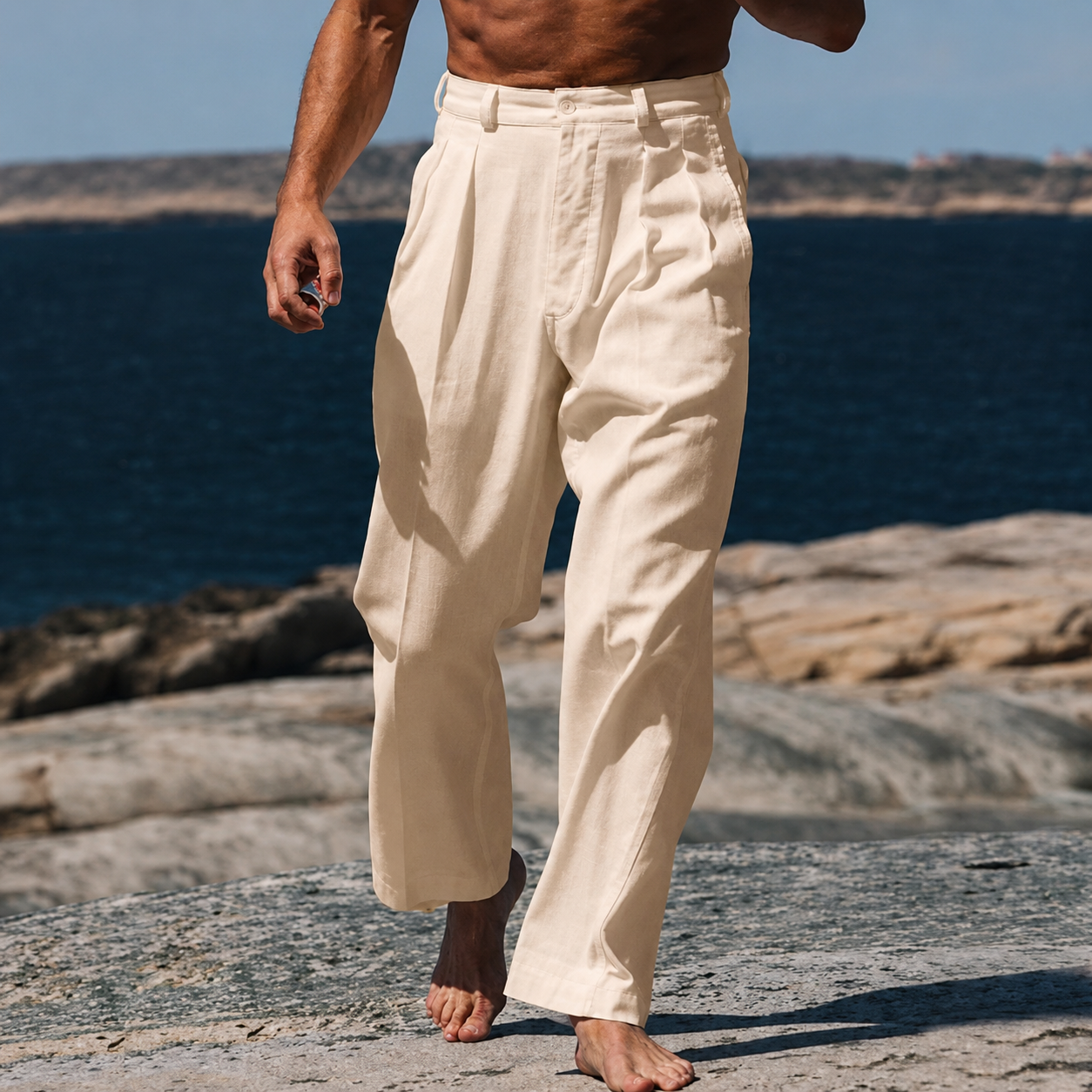Christine | Pantalones de Lino Pierna Ancha