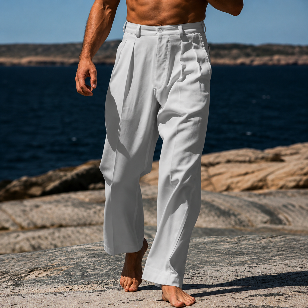 Christine | Pantalones de Lino Pierna Ancha