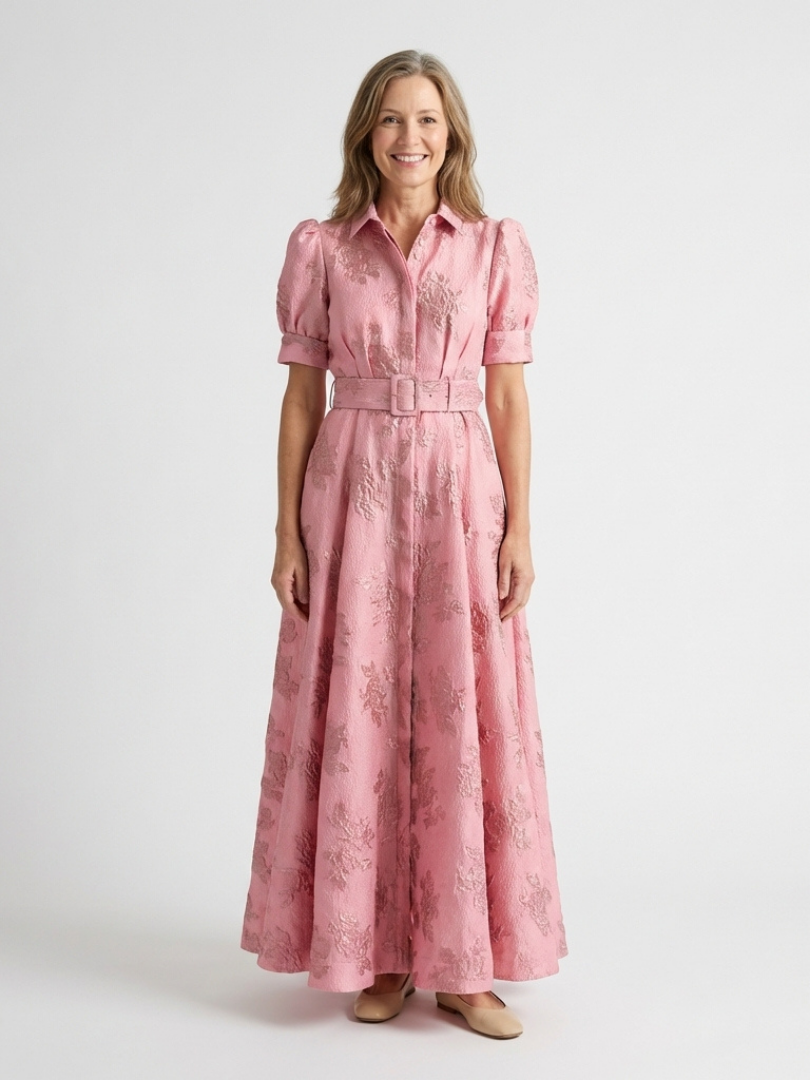 Vestido camisero maxi floral Xanthea