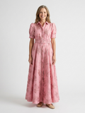 Vestido camisero maxi floral Xanthea