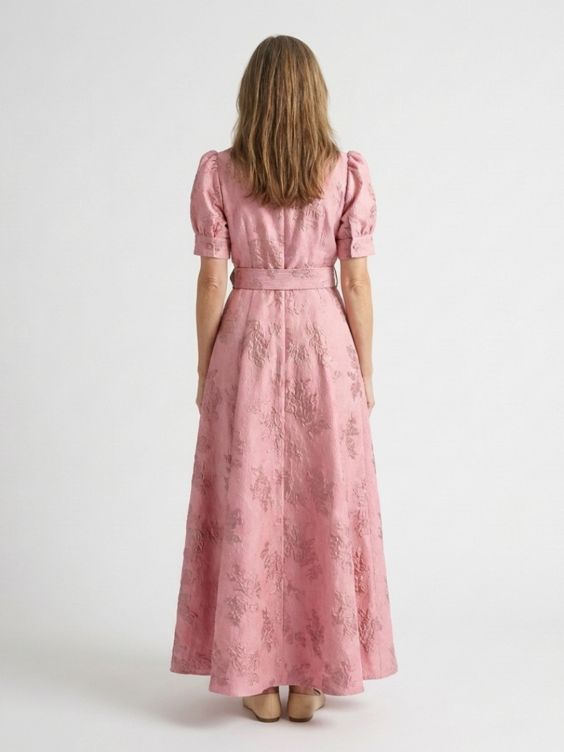 Vestido camisero maxi floral Xanthea
