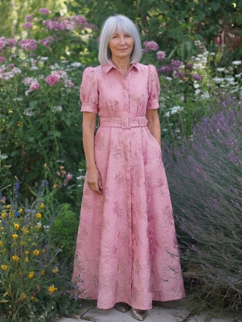 Vestido camisero maxi floral Xanthea