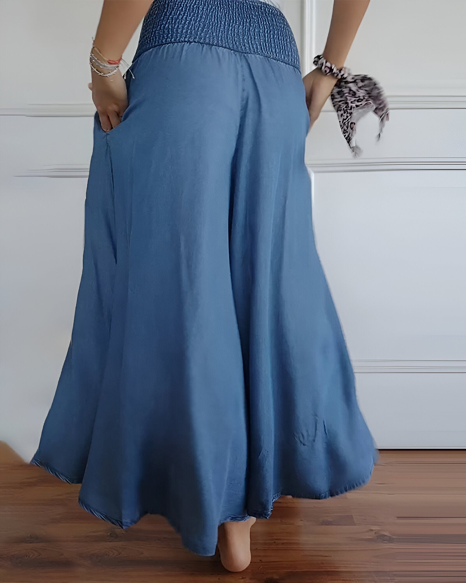 Christine | Pantalón Amplio con Cintura Fruncida
