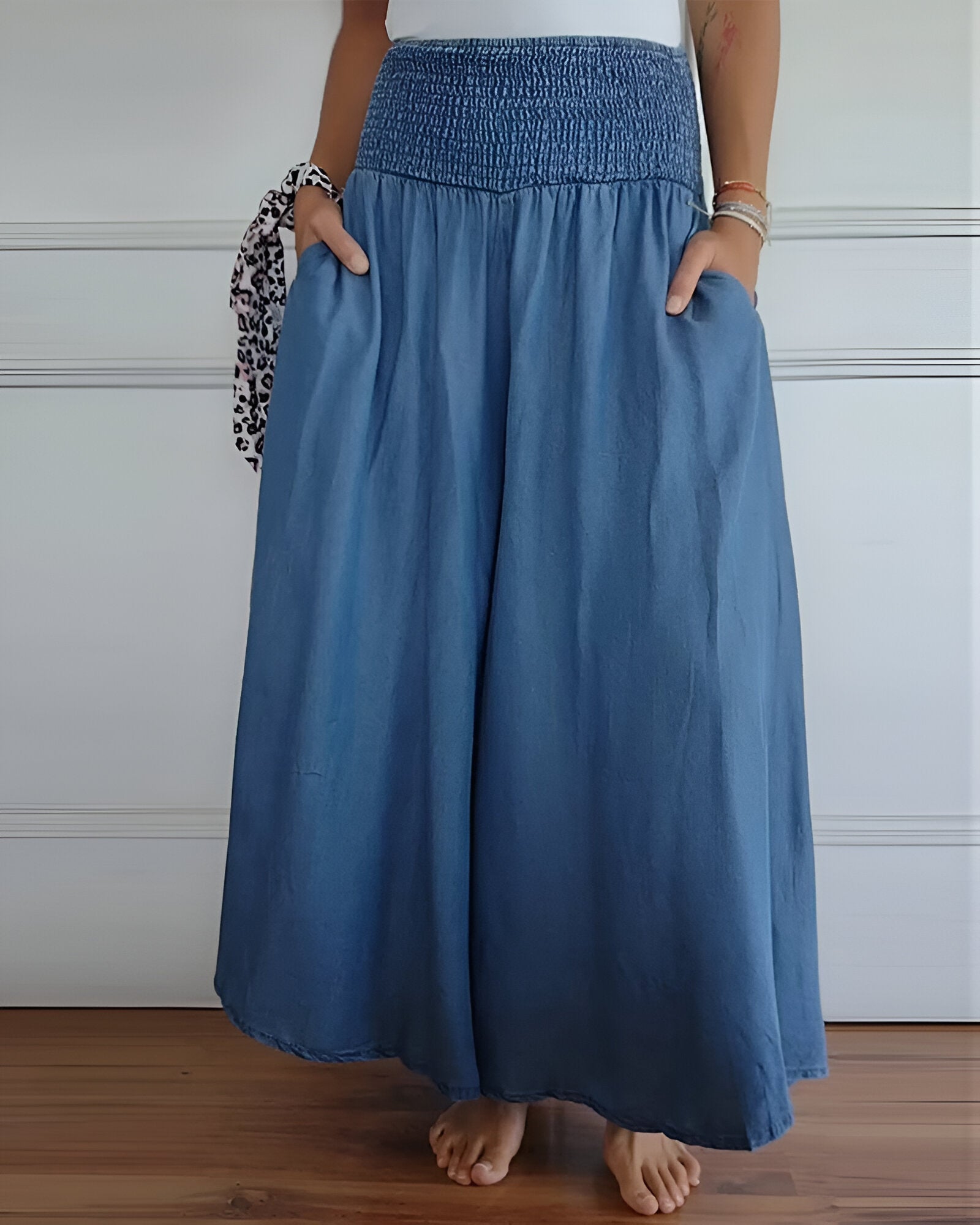 Christine | Pantalón Amplio con Cintura Fruncida
